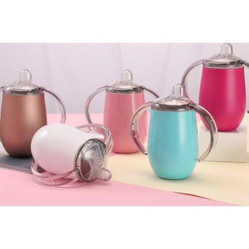 10oz Sippy Tumbler with Handle Stainless Steel Cup Vacuum Insulation Travel Mug Water Bottle Baby Birthday Gift Toddler Pacifier