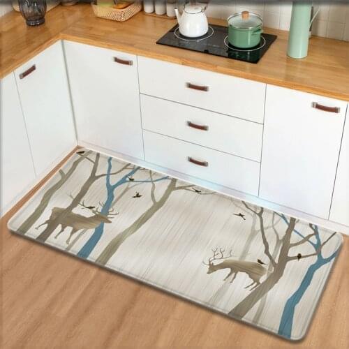 Kitchen Carpet Floor Mats for Living Room Welcome Mat Doormats Deer Nordic Style Kitchen Mat Bathroom Anti-Slip Rug Door Carpet