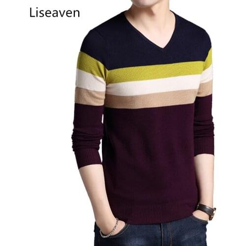 Liseaven Sweater Men Cashmere Pullovers Christmas Sweater Mens Knitted Sweaters Pull Homme