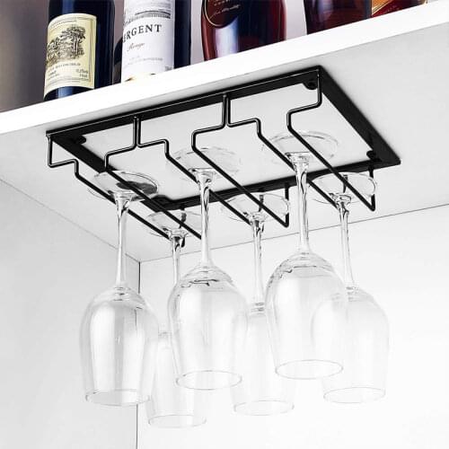 Hot Kitchen Home Supplies Wine Glass Rack Iron Metal Craft 4 Rows Steamware Hanger Wine Glass Holder Decorative Steamware Rack