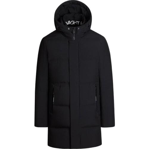 New Brand Long 90% White Duck Down Jacket Men Fashion High Quality Hooded Black Windbreaker Casual Winter Down Coats Mens Parkas