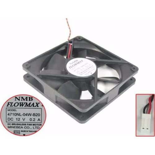 NMB-MAT 4710NL-04W-B20 E00 DC 12V 0.20A 120x120x25mm 2-wire Server Cooling Fan