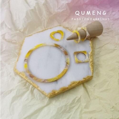 Korean Style New Simple Fashion Geometric Love Five Pointed Star Round Acrylic Ring Bracelet Set Texture Colorful Girl Favorite