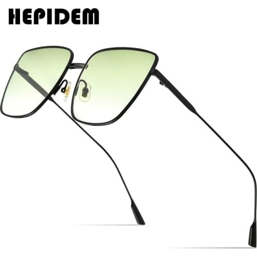HEPIDEM Oversize Sunglasses Women 2021 New Luxury Brand Fashion Alloy Square Sun Glasses for Men with Mirror Nylon Lens gm Bella