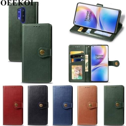 OEEKOI Pure Color PU Leather Wallet Flip Cover Case for OnePlus 8 Pro 8
