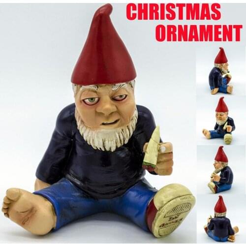 Christmas Resin Naughty Garden Gnome Statue White Old Man Miniatures Garden Ornaments Decoration Fairy Landscape Craft Statue