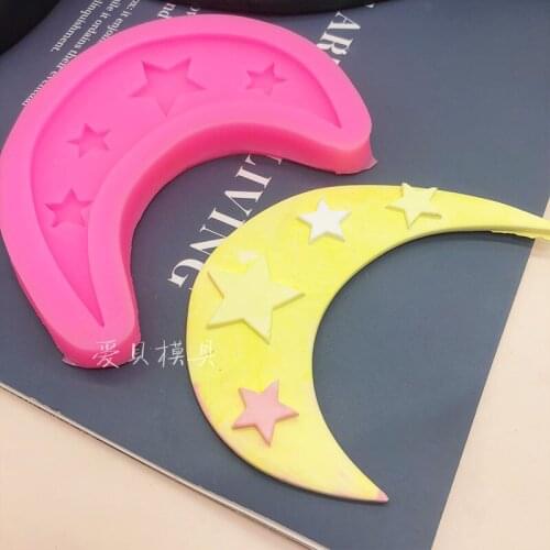 Star moon silicone mold chocolate fondant cake decoration baking tools handicrafts clay plaster mold