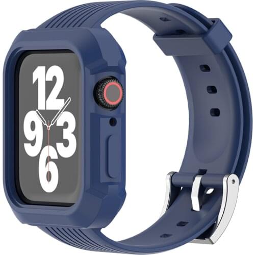 For apple watch series 6 se band + case 44mm 40mm silicone strap for iwatch 5 4 3 42mm 38mm Sport bands men women correa belt
