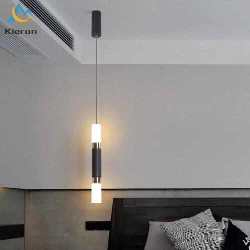 Modern Minimalism LED Chandelier Restaurant Bar Living Room Bedroom Bedside Pendant Lights Room Decor Cylinder Type Pendant Lamp