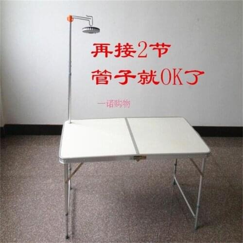 120*60CM Portable Folding Table Aluminium Alloy Beach Table Adjustable Camping Table Outdoor Picnic Table With Lamp & Pole