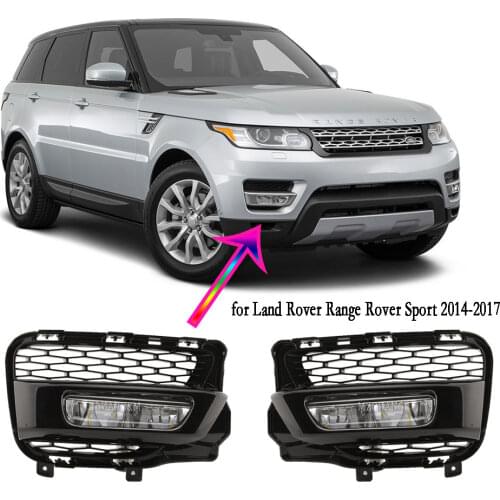 Led Drl for Land Rover Range Rover Sport 2014-2017 Front Bumper Fog Light Fog Lights Headlight Fog Lamp Cover Grill Trim Kit