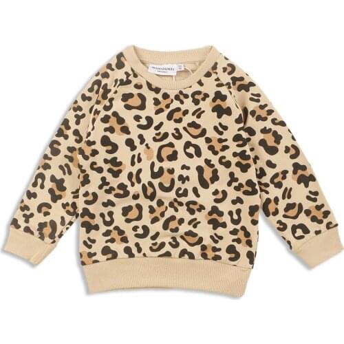 1-7Yrs Spring Children Girls Boys Leopard Tops Clothes Cotton Kids Long Sleeve Bunny Print T-shirt Sweatshirts