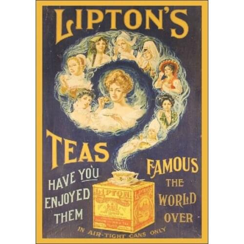 Lipton té Vintage Retro señal Metal lata Placa de pared de publicidad de la cocina de casa