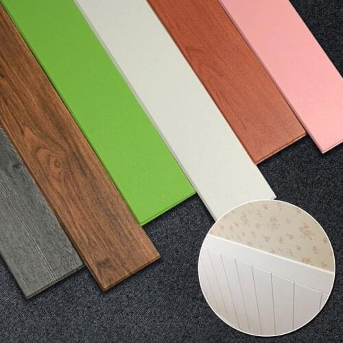 70*11cm Waterproof Self-adhesive Skirting Line Imitation Wood Grain Waist Line Living Room Corridor Wall Decoration Sticker