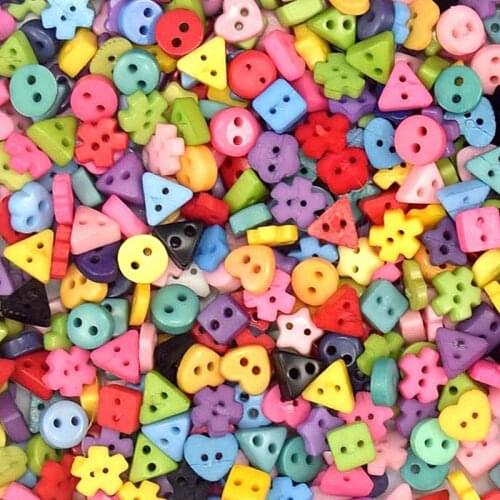10/30PCS 6MM Assorted Colors Shapes Tiny 2 Holes Resin Button Kids Sewing Buttons Plastic Clothes Tools Sewing Craft Accessories