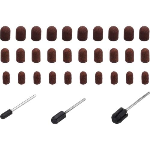 10pcs Sanding Abrasive Caps With Nail Drill Bit Sanding Caps Cutters Electric Remove Calluses Polishing Abrasive Tools Accessory