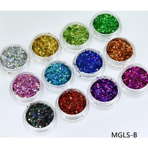 12Boxes laser Golden Silver Copper 12Colors multicolor Mixed 2017 Newest Fashion Nail Holographic Holo Laser Sequin , MGLS-B3214