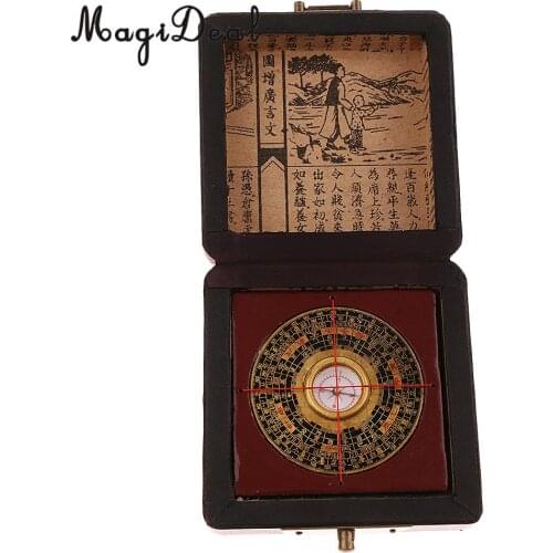 3 inch Fengshui Compass Luo Pan Fengshui Tool Professional Geomantic Three Combined with Wooden Box Collectables Home Decor