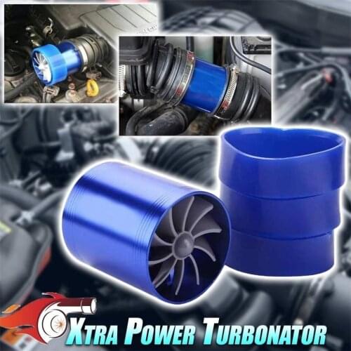 Car Turbine Supercharger Turbo Charger Single Double Air Filter Intake Fan Fuel Gas Saver Kit Auto Replacement Part