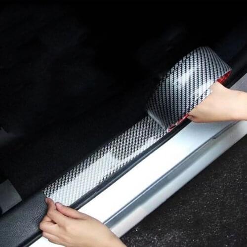 Car Stickers 5D Carbon Fiber Door Sill Protector for mercedes w212 volvo s40 audi tt mercedes cla w203 audi a6 c7 volvo c30