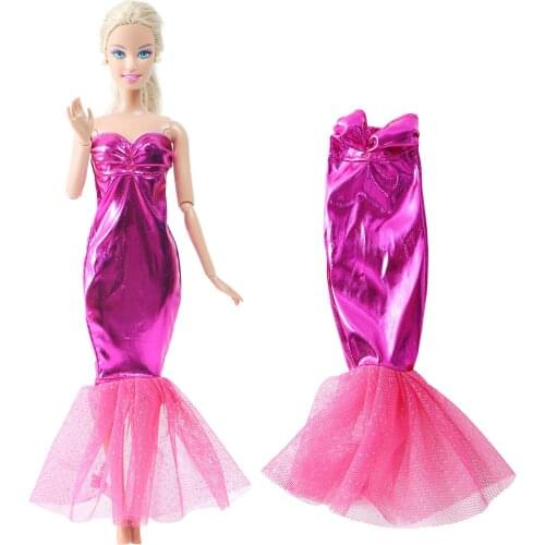 BJDBUS Doll Princess Dress Shiny Lace Long Gown Dinner Party Wear Outfit Clothes for Barbie Doll Accessories Kids Gifts Toy