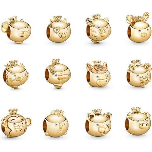 2020 New Year 925 Sterling Silver Bead Shining Rat Mouse Charm Fit Pan Bracelet & Necklace Diy Women Jewelry