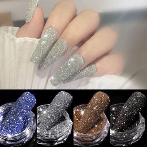 Rushed Diamond Glitter Sparkles Powders Pigment Nail Art Glitter Powder Decoration SANA889