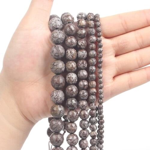 1Strand/Lot 4/6/8/10/12mm Natural Stone Bronze Stone Round Beads Loose Spacer Bead For Jewelry Making DIY Accessories