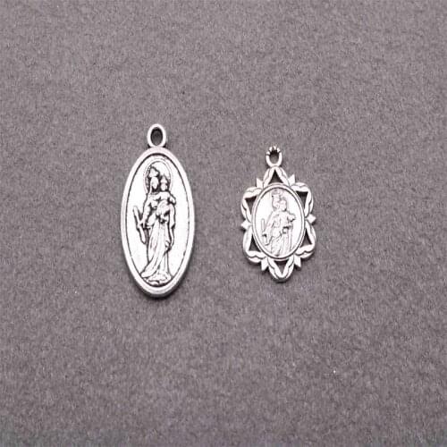 .Beads Snaps Jewelry Diy Chains metal factory outlet Star Mary Religious Cross Pendant