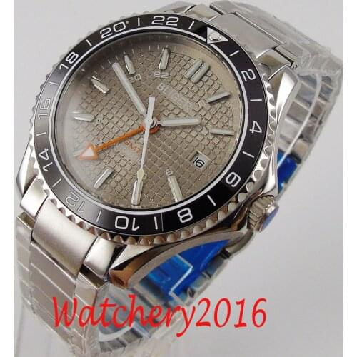 41mm Bliger gery Dial Sapphire Glass Date GMT Ceramic Luminous Automatic mens Watch