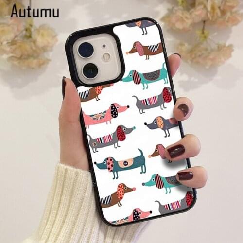 Phone Case for iPhone 12 mini X XS XR 11 Pro Max SE 2020 5 6S 7 8 Plus Samsung Galaxy S8 S9 S10 S20 S21 Dachshund Sausage puppy