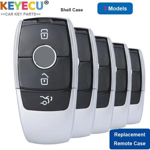 KEYECU 5 Pieces, Black Smart Prox Remote Auto Key Shell Case for Mercedes Benz E Class W213 E200 E260 E300 E320 2017 2018 2019
