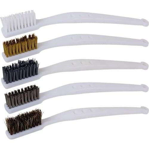 1PC Cleaning Stainless Steel Wire Brush Brass Nylon Abrasive Wire Bristle Brush Strong Decontamination In-depth Small Gaps Clean
