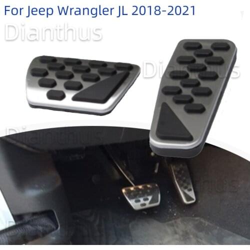 For Jeep Wrangler JL 2018-2021 Car Accelerator Gas Brake Foot Pedal Cover Pad AT Pedals 2020 2019
