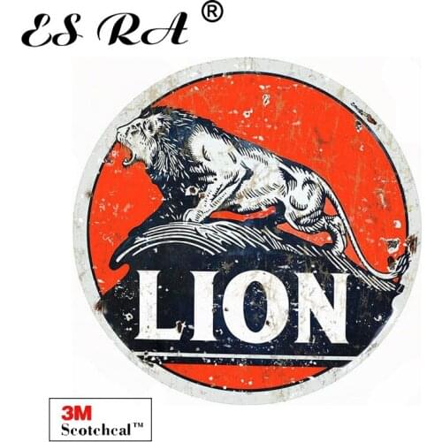 Retro Sticker Decals Vinyl Vintage Pegatinas Lion Round Signs Waterproof Matt for Car Motor Helmet Pitcher Skateboard