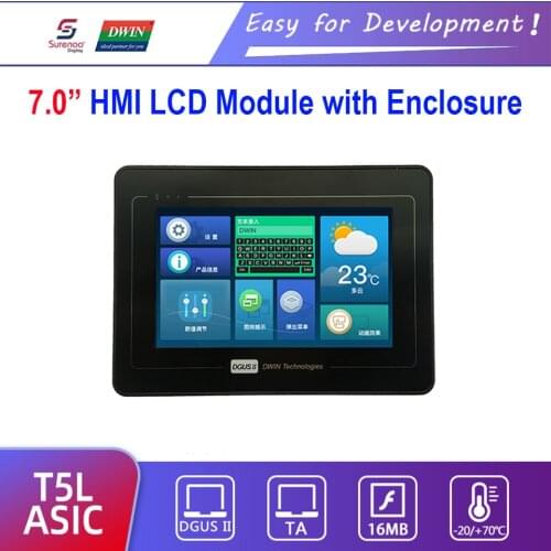 Dwin T5L HMI Intelligent Display, DMG*****T070 7" 1024*600 800*480 LCD Module Screen Resistive Capacitive Touch Panel Enclosure