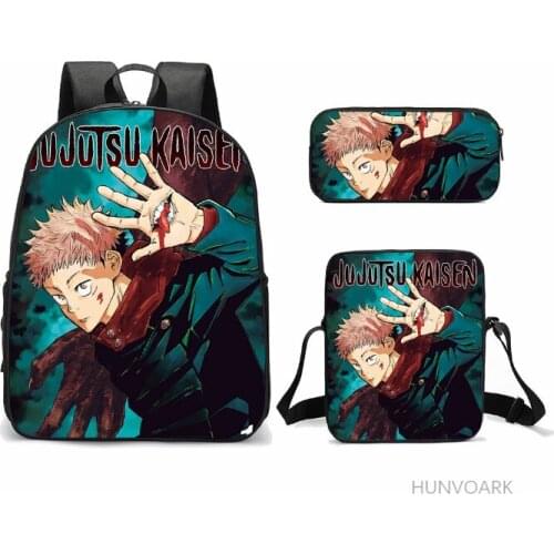 Jujutsu kaisen Printing Backpack For Teenage Boys Girls Student Fashion 3 PCS/SET School Bags 16inch Children Daily Mochilas