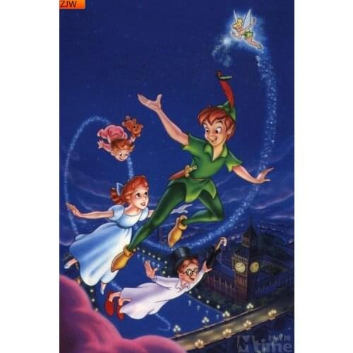 5D Square Diamond Painting Cartoon Peter Pan Embroidery Cross Stitch Mosaic Rhinestone Decor Crafts Birthday Gifts for Children