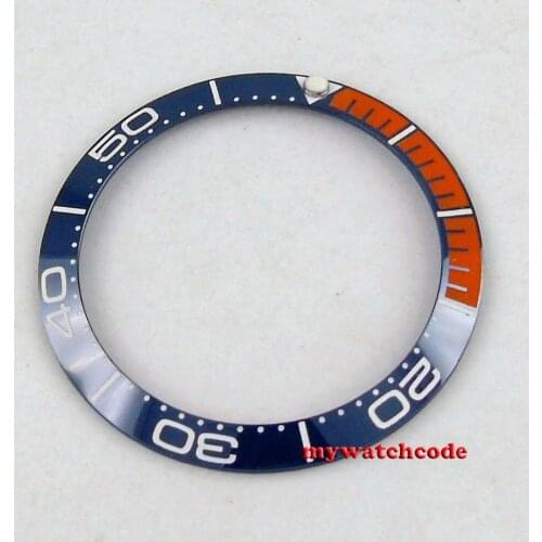 38mm blue orange ceramic bezel insert for 40mm parnis mens watch