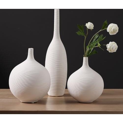 Nordic Home Decor Ceramic Vase Japanese Home Living Room Decor White Vase Table Flower Arrangement Minimalist Decoration Vase
