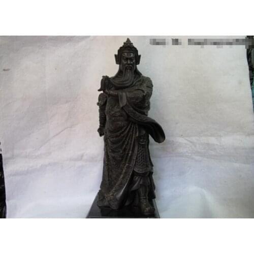 USPS to USA S0408 China Bronze base Marble Chinese famous Dragon Guan Gong Guan Yu warrior Statue