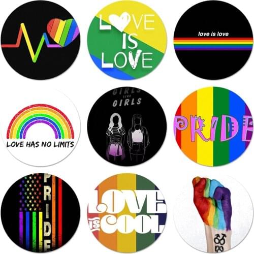 Lesbian LGBT Rainbow Icons Pins Badge Decoration Brooches Metal Badges For Clothes Backpack Decoration 58mm