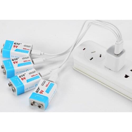 9V 1000mAh li-ion Rechargeable battery Micro USB Batteries 9v 500mah for Multimeter Microphone Toy Remote Control KTV use