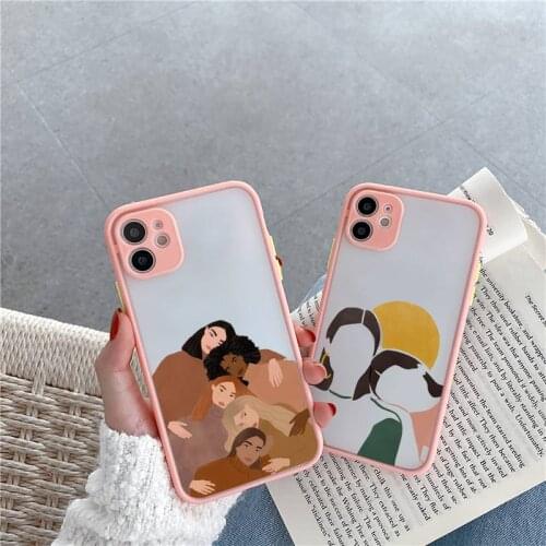 A minimalist girlfriend Phone Case Matte Transparent for iPhone 7 8 11 12 s mini pro X XS XR MAX Plus cover funda