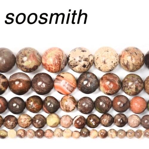Soosmith Fashion 4 6 8 10 12MM Natural Agat Stone Beads Round Beads Fit For Bracelet Necklace Jewelry Making Wholesale
