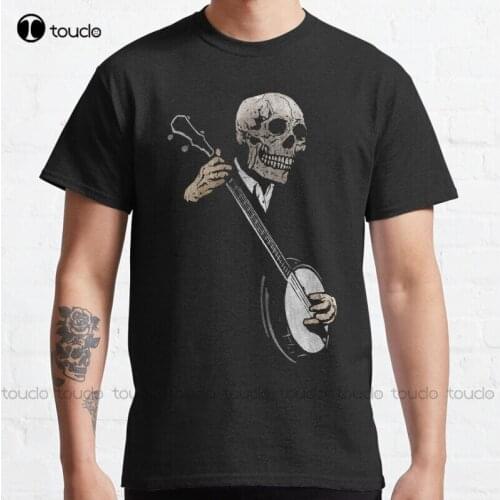 New Skullboys' Banjo Blues Classic T-Shirt Mens Tshirts Short Sleeve S-5Xl Cotton Tee Shirt