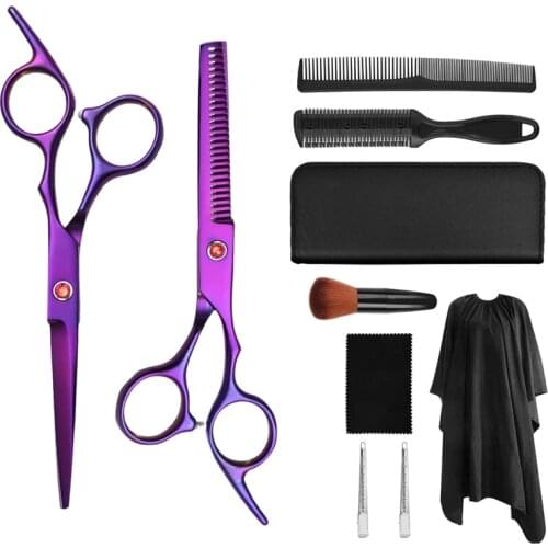6 Inch Purple Japan Stainless Steel Barber Salon Hairdressing Professional Scissors Hair Cutting Set