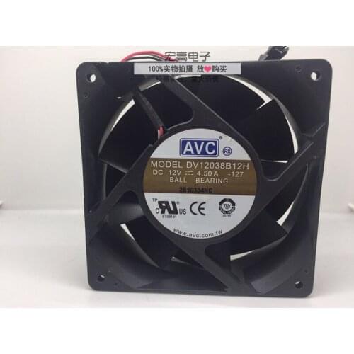 Original AVC DV12038B12H 12038 120mm 12cm 12V 4.5A Dual Ball Bearing high speed server inverter axial cooling fan