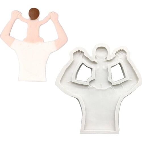 Father And Son Silicone Mold Sugarcraft Cupcake Baking Mold Fondant Cake Decorating Tools