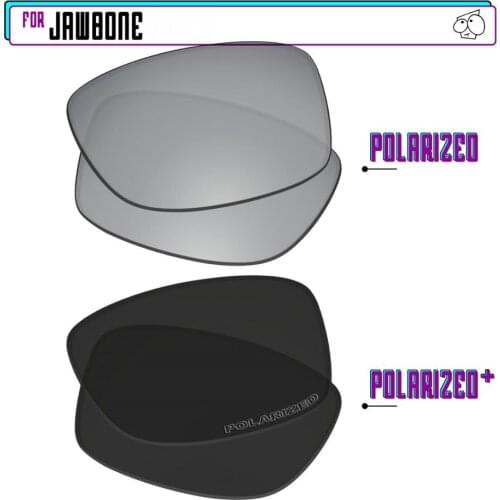 EZReplace Polarized Replacement Lenses for - Oakley Jawbone Sunglasses - BlackP Plus-Silver P